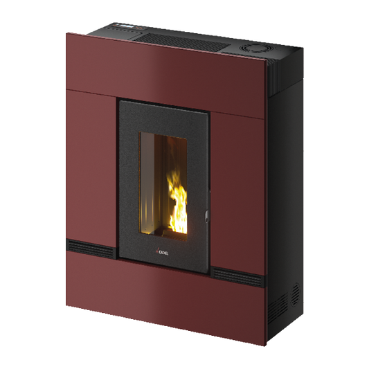Mithos Plus 14 Ps Metallo Rosso Stufa a Pellet 14 Kw Canalizzata Ad Aria CADEL
