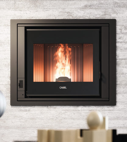 Inserto a Pellet Cadel Ponente 7 Vetro Nero 6,8 kW