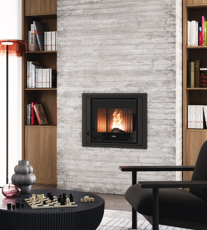 Inserto a Pellet Cadel Ponente 7 Vetro Nero 6,8 kW