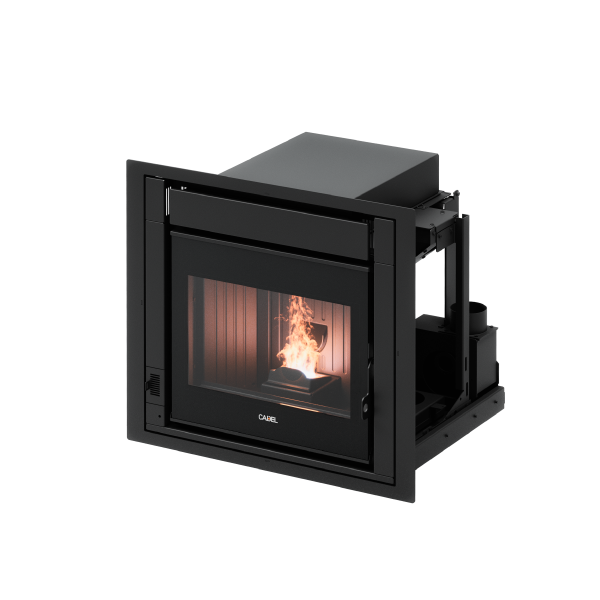 Ponente 7 Vetro Nero Inserto a Pellet 7 Kw Ad Aria CADEL
