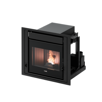 Inserto a Pellet Cadel Ponente 7 Vetro Nero 6,8 kW