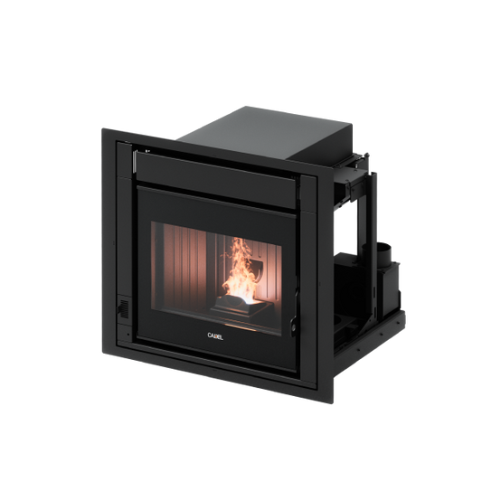Ponente 7 Vetro Nero Inserto a Pellet 7 Kw Ad Aria CADEL