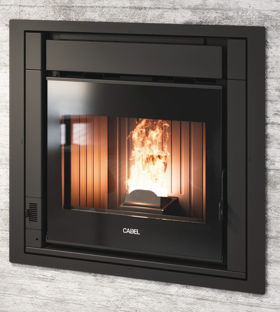 Inserto a Pellet Cadel Ponente 7 Vetro Nero 6,8 kW
