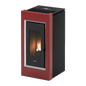 Prince Plus 11 Rosso Cornice Inox Stufa a Pellet 10,5 Kw Canalizzata Ad Aria CADEL