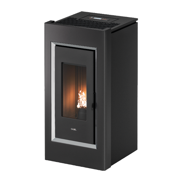 Prince Plus 11 Antracite Cornice Inox Stufa a Pellet 10,5 Kw Canalizzata Ad Aria CADEL