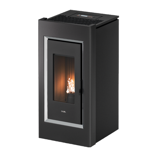 Prince Plus 11 Antracite Cornice Inox Stufa a Pellet 10,5 Kw Canalizzata Ad Aria CADEL