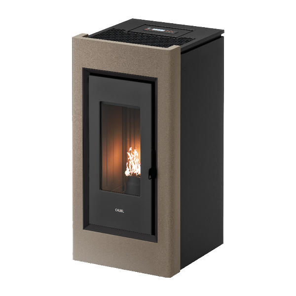 Prince 11 Light Bronze Cornice Nera Stufa a Pellet 10,5 Kw Ad Aria CADEL