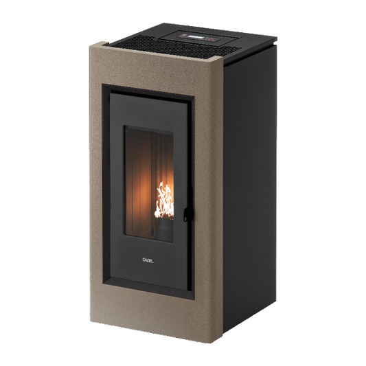 Prince 11 Light Bronze Cornice Nera Stufa a Pellet 10,5 Kw Ad Aria CADEL