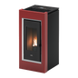 Prince 11 Rosso Cornice Inox Stufa a Pellet 10,5 Kw Ad Aria CADEL