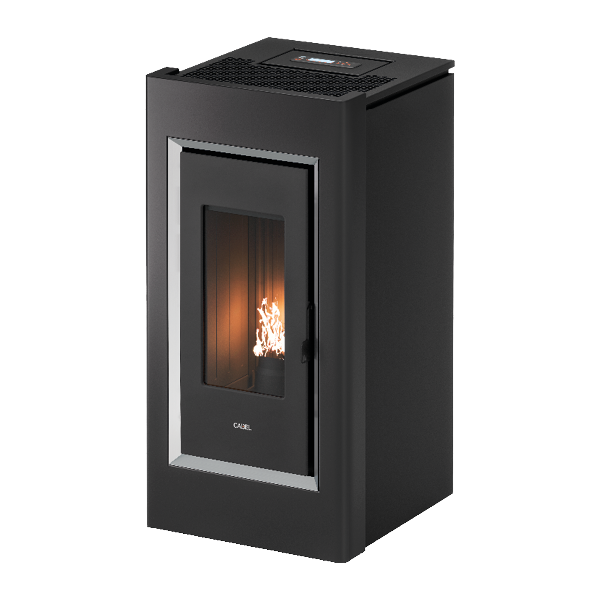 Prince 11 Antracite Cornice Inox Stufa a Pellet 10,5 Kw Ad Aria CADEL