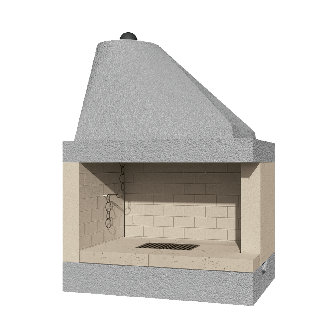 CAMINETTO PREFABBRICATO A LEGNA QR 100 REF SEMIAPERTO A SX MARSICAMIN