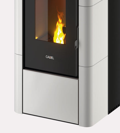 River Idro 23 Maiolica Bianco Stufa a Pellet 22,4 Kw Idro CADEL