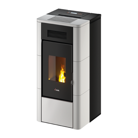 River Idro 18 Idrotech Maiolica Bianco Stufa a Pellet 17,7 Kw Idro CADEL