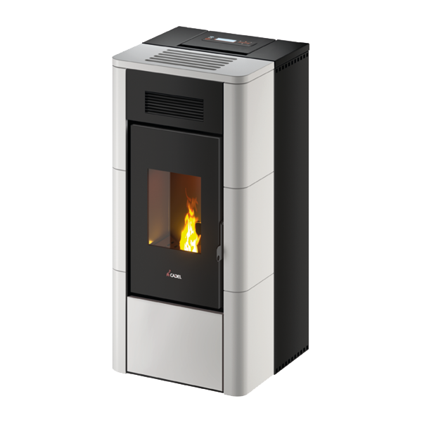 River Idro 24 Idrotech Maiolica Bianco Stufa a Pellet 24,2 Kw Idro CADEL