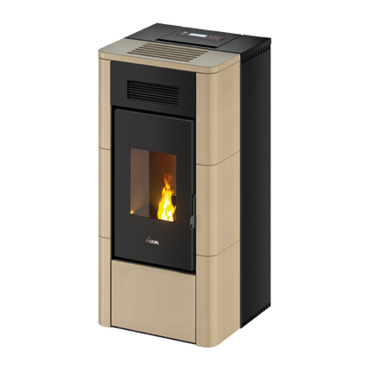 River Idro 18 Idrotech Maiolica Avorio Stufa a Pellet 17,7 Kw Idro CADEL