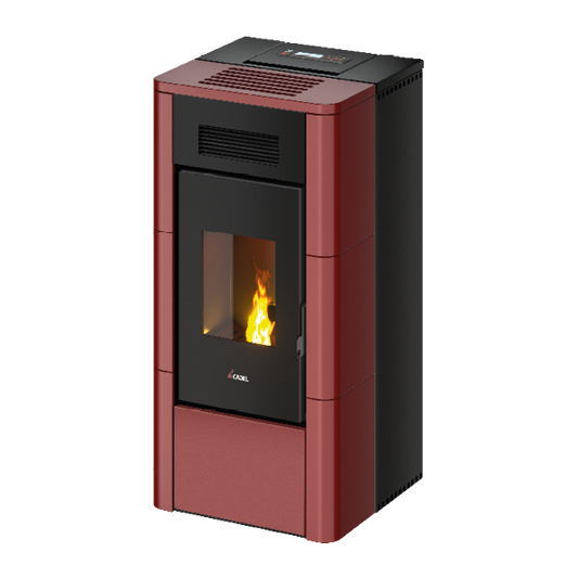 River Idro 24 Idrotech Maiolica Rosso Stufa a Pellet 24,2 Kw Idro CADEL