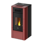 River Idro 24 Idrotech Maiolica Rosso Stufa a Pellet 24,2 Kw Idro CADEL