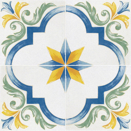 Antiche Riggiole Napoletane Santa Chiara 34x34 Savoia Italia