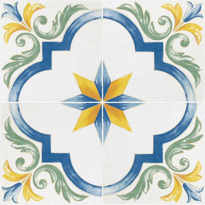 Antiche Riggiole Napoletane Santa Chiara 34x34 Savoia Italia