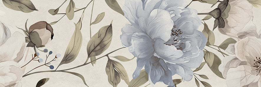 Spatula Peonies Cold 30x90 Rettificato Ceramica Euro