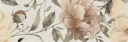 Spatula Peonies Warm 30x90 Rettificato Ceramica Euro