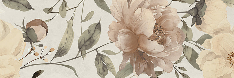 Spatula Peonies Warm 30x90 Rettificato Ceramica Euro