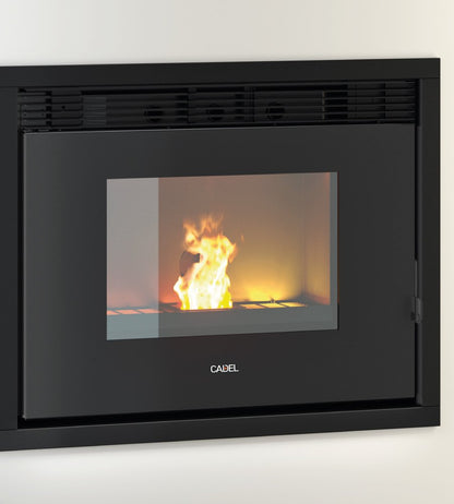 Saturno 16 Metallo Nero Inserto a Pellet 18 Kw Idro CADEL