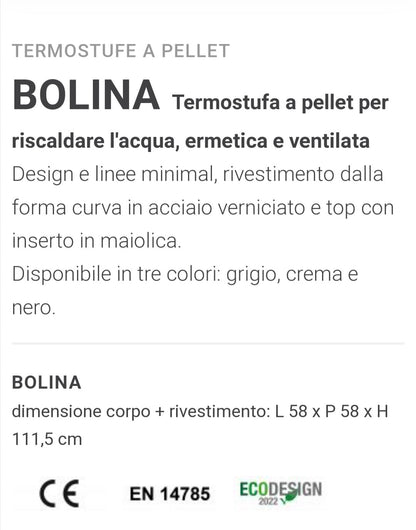 Bolina Nero Stufa Idro a Pellet Caminetti Montegrappa