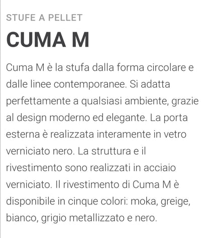 Cuma Greige MX16 Stufa a Pellet Caminetti Montegrappa