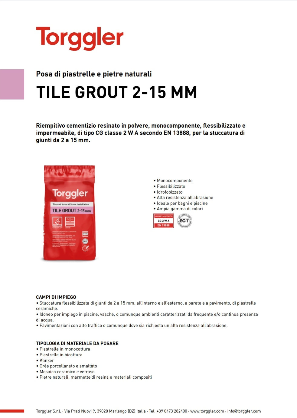 Tile Grout 8mm Jasmin 5 kg Torggler