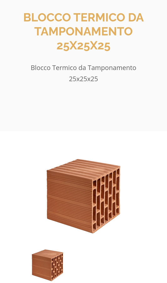 Bloc Thermique 25x25x25 Fbm