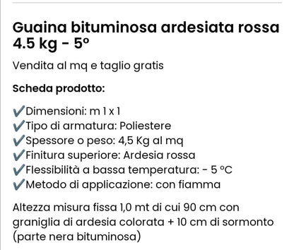 Guaina Ardesiata Rosso 4,5 Kg Laribit