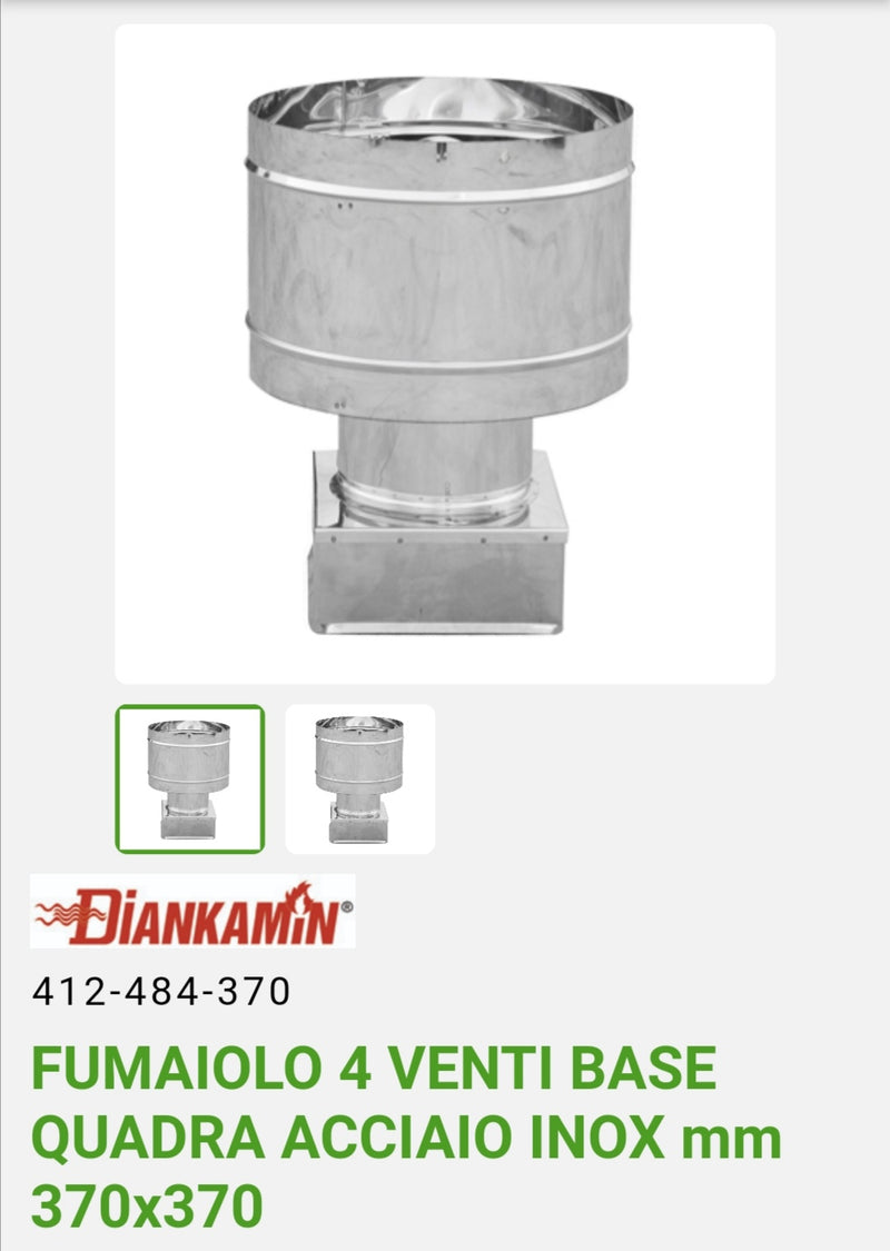 Fumaiolo 4 Venti 37x37 Acciaio Inox
