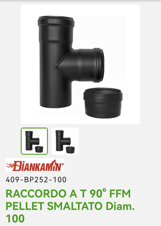 HT 90° FFM Black Stainless Steel Fitting Dm.100