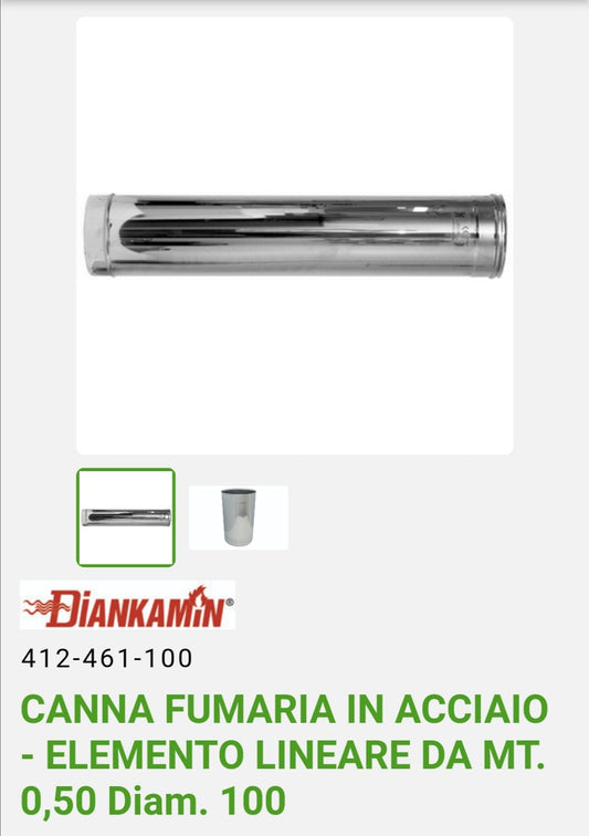 Tubo Inox Dm. 100 Mt 0,50