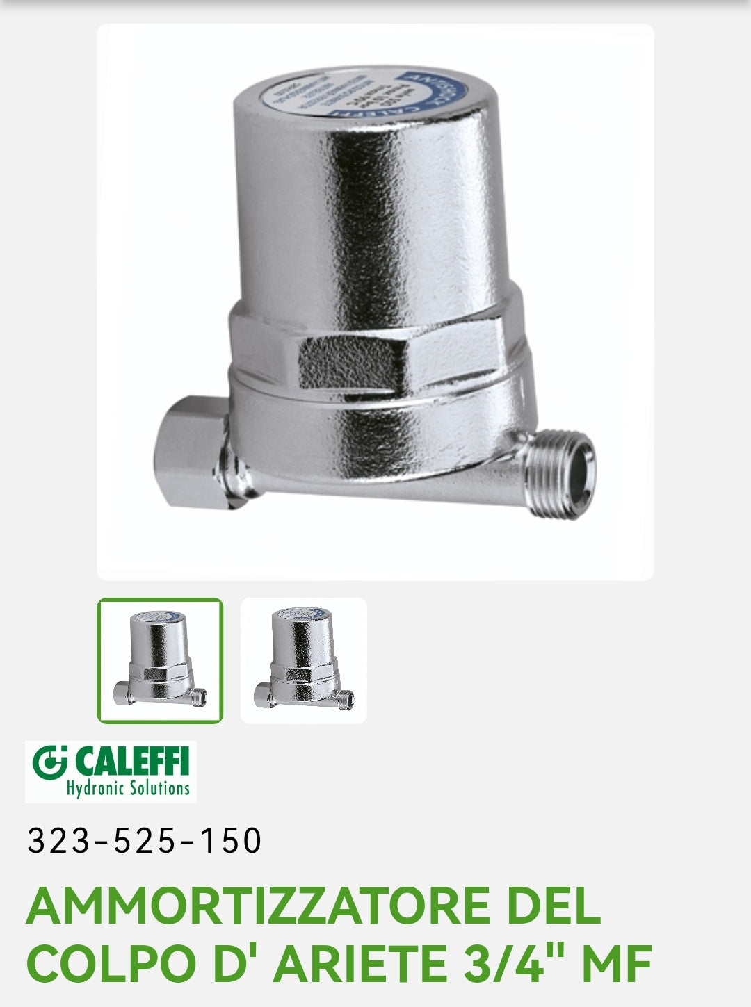 Amortisseur de coup de bélier 3/4" Caleffi