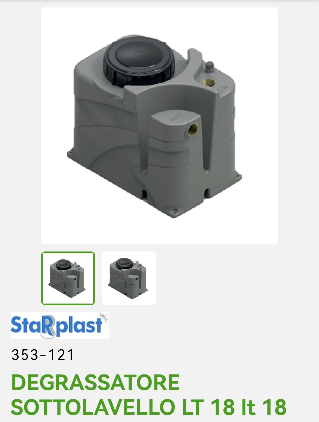 Degrassatore Sottolavello Lt.18