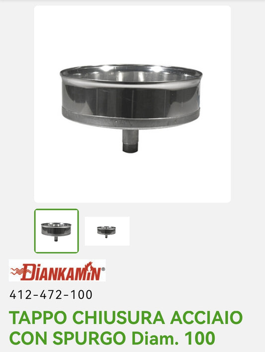 Steel cap with drain Dm.100