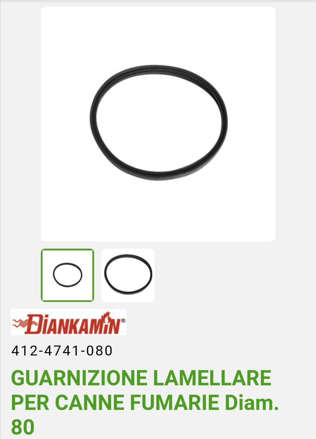 Gasket for Flue Pipes Diam.80