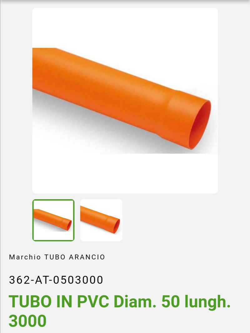 Tubo in Pvc Dm.50 Mt.3