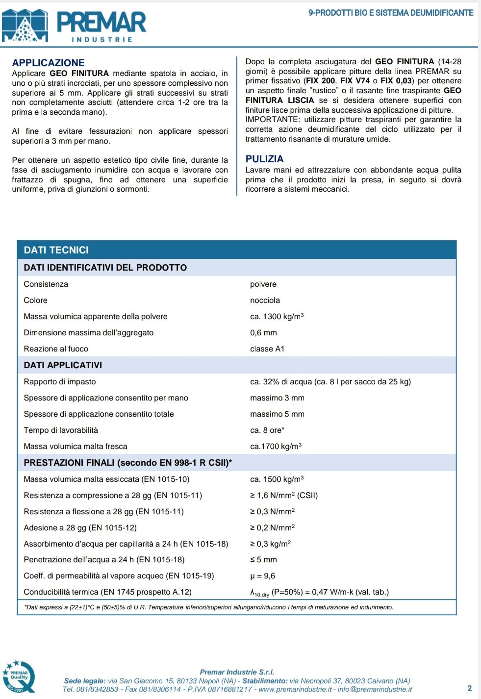 Geo Finitura 25 kg Premar