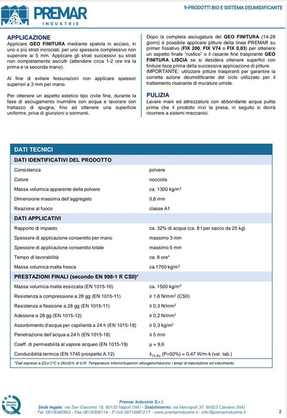 Geo Finitura 25 kg Premar