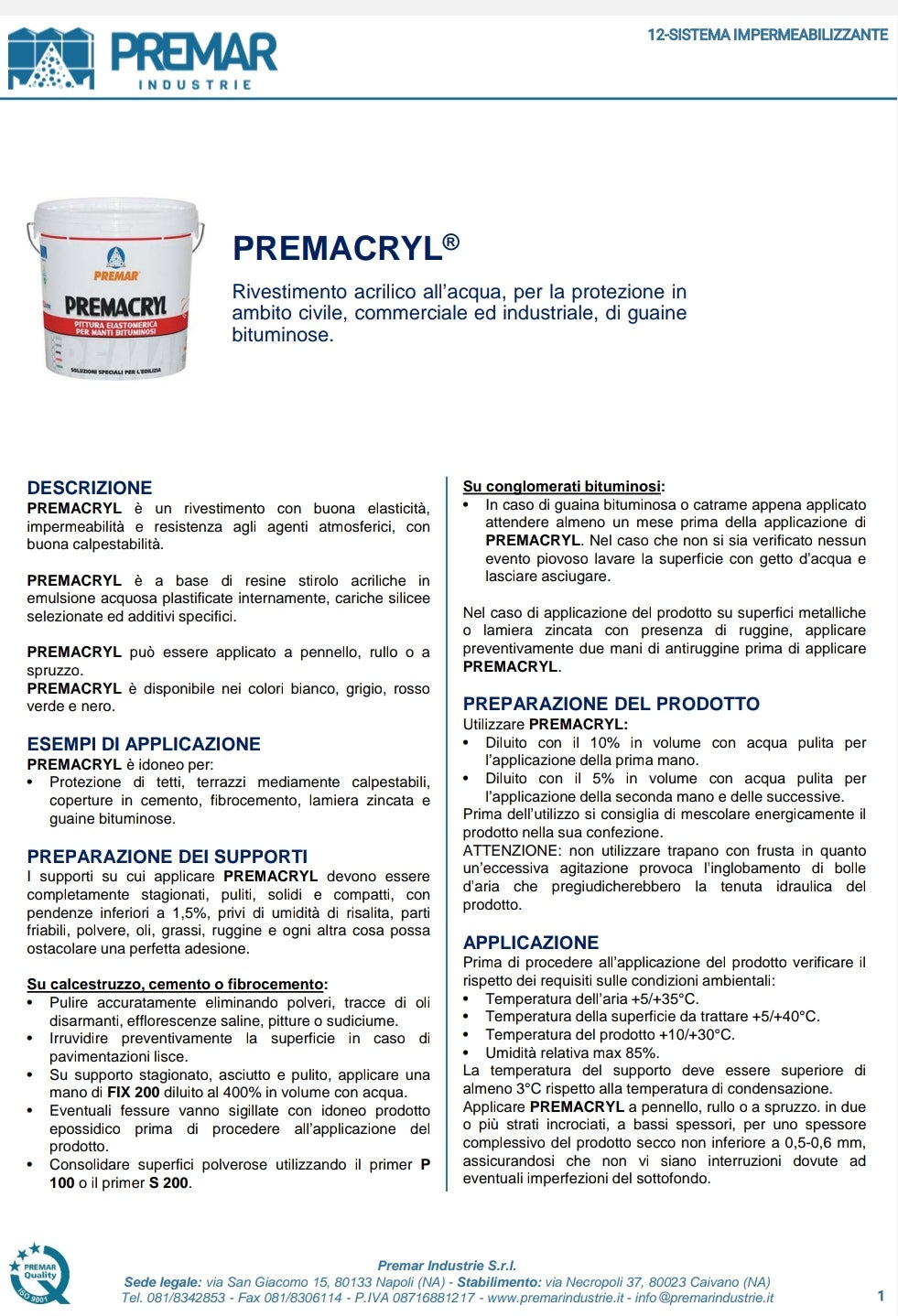 Premacryl Blanc Lt 14 Premar