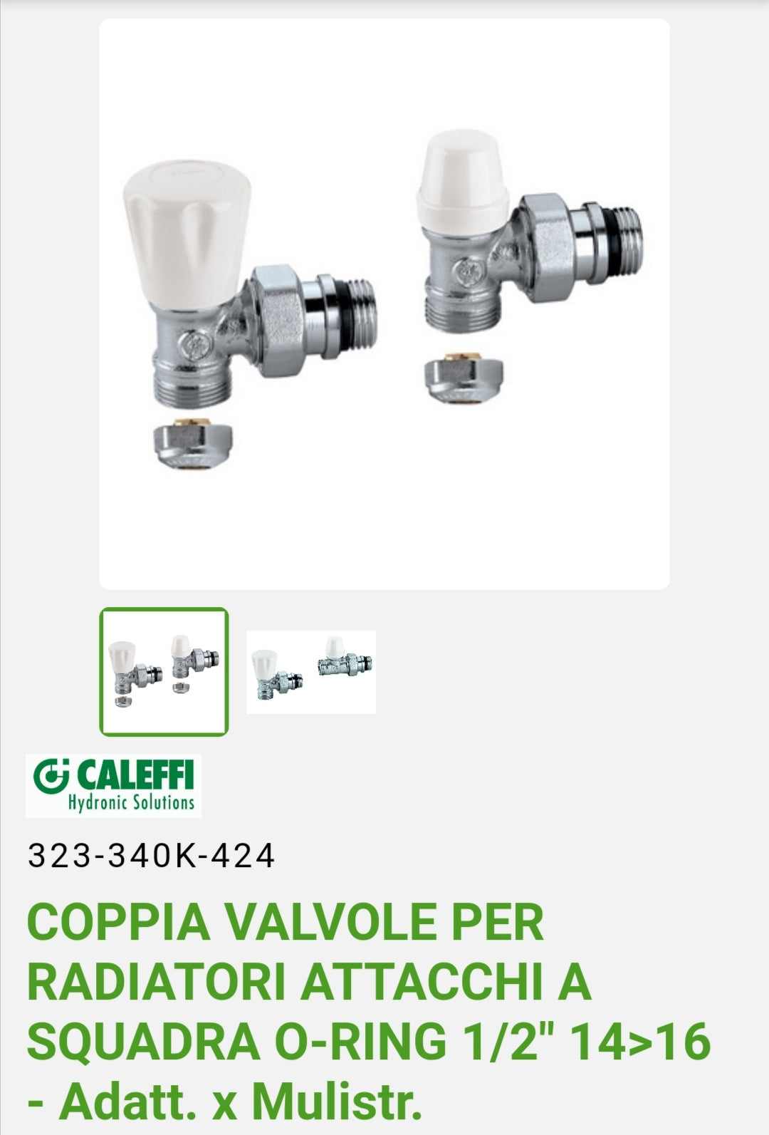 Valve+Locker Pair 1/2 Squadra Caleffi