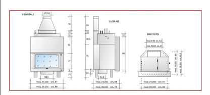 Cheminée à bois modèle Psu Easy Fire Kcal 29 500 Eta