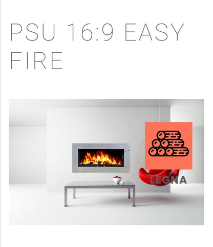 Wood-burning fireplace Mod. Psu 16:9 120 Easy Fire Kcal 29,500 Eta