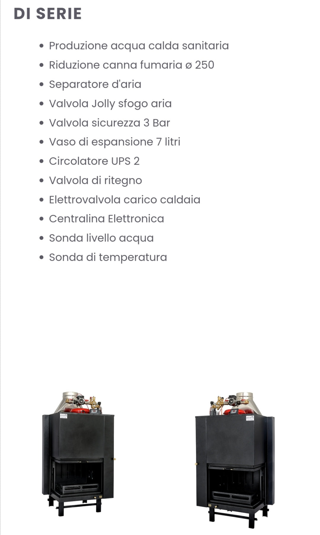 Termocamino a Legna Mod. Psa Easy Fire dx/sx Kcal 24.000 Eta