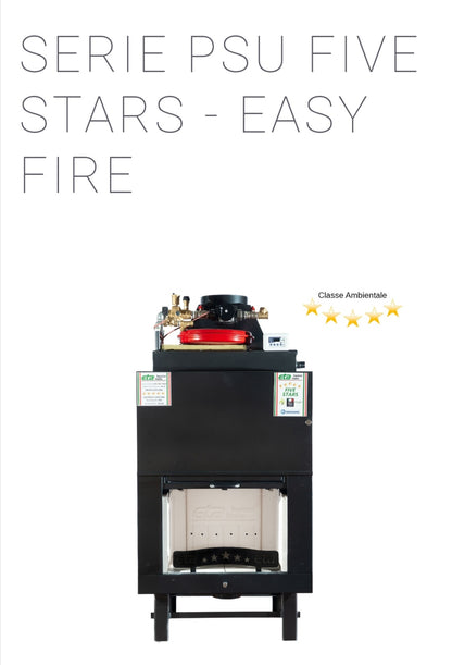 Wood-burning fireplace Mod. PSU Five Stars Easy Fire Kcal 26.414 Eta