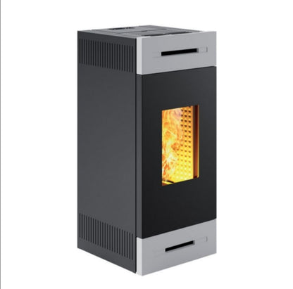 White Tile MW24 Hydro Pellet Stove Caminetti Montegrappa