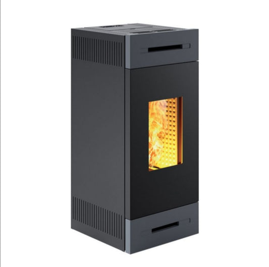 Gray Tile MW24 Hydro Pellet Stove Caminetti Montegrappa